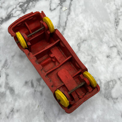 Vintage Auburn Toy Co #614 Rubber Red Fire Engine Truck 4" TJ9