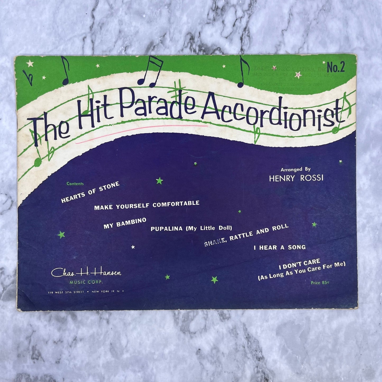 1954 The Hit Parade Accordionist Sheet Music Book Chas. H. Hansen V39-4