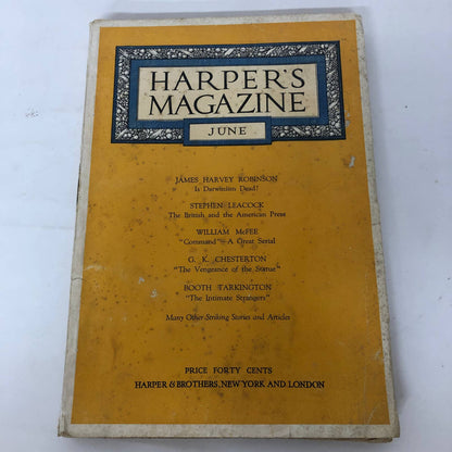 Harper's Magazine - June 1922 Darwinism Stephen Leacock Many Ads