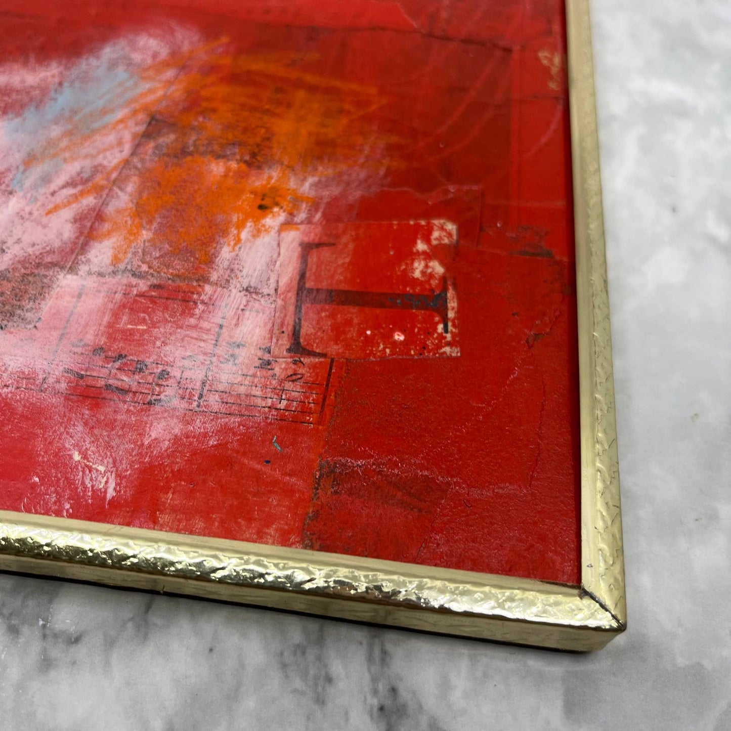 Original Framed Mixed Media Abstract Art Painting 8x10 “South Central” With COA