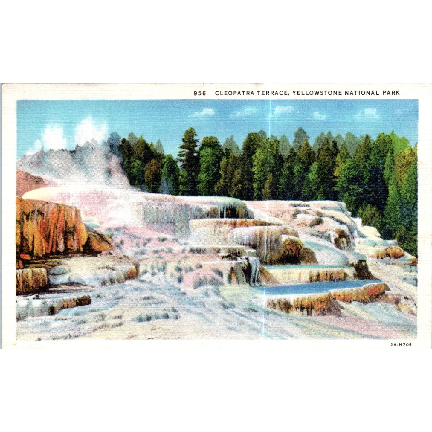Cleopatra Terrace Yellowstone Park Original Postcard P2-5