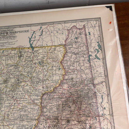 1897 The Century Atlas Map of Vermont & New Hampshire Color Engraved 12.5x17 FL5