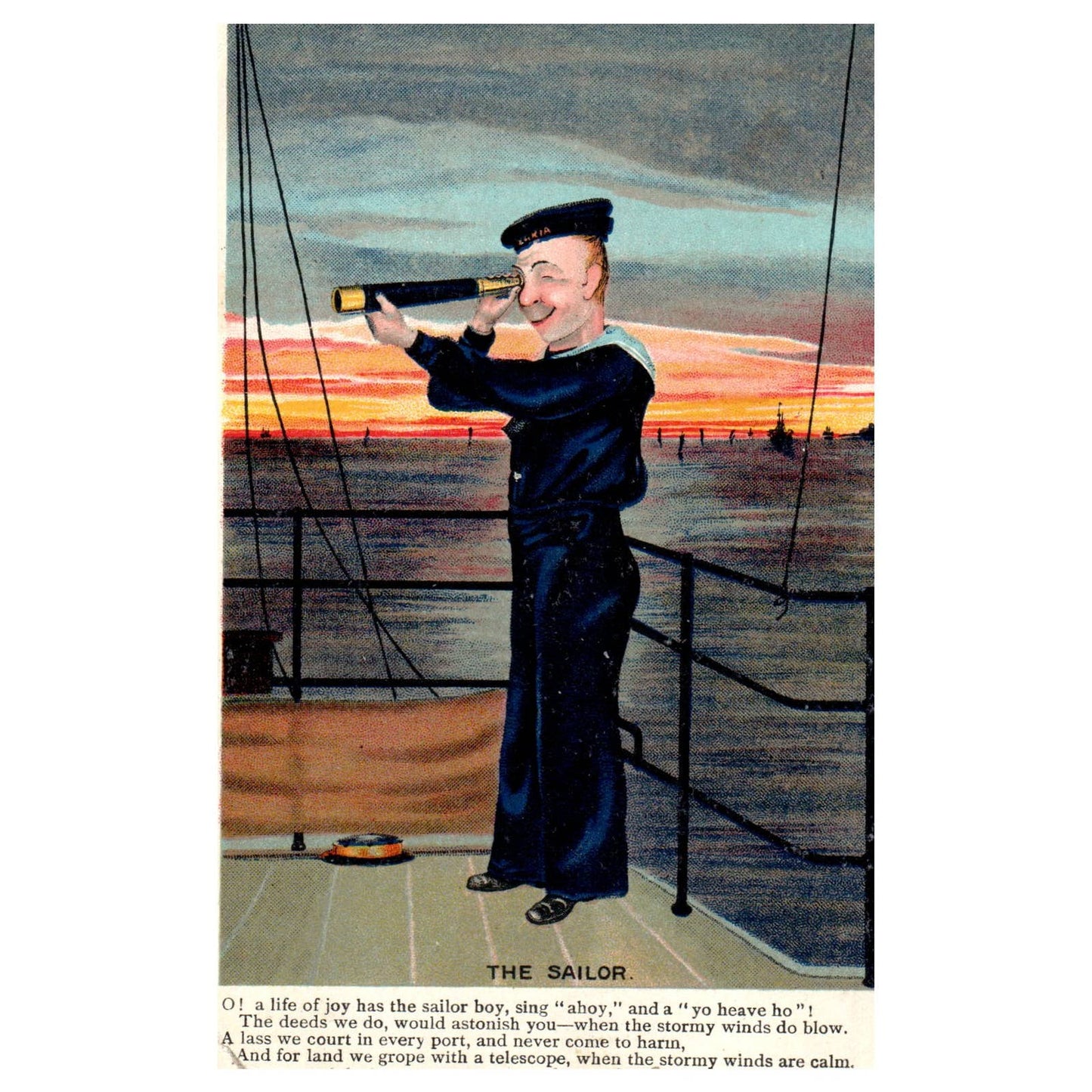 1908 Naval Picture Postcard "The Sailor" - Original Postcard TJ8-5