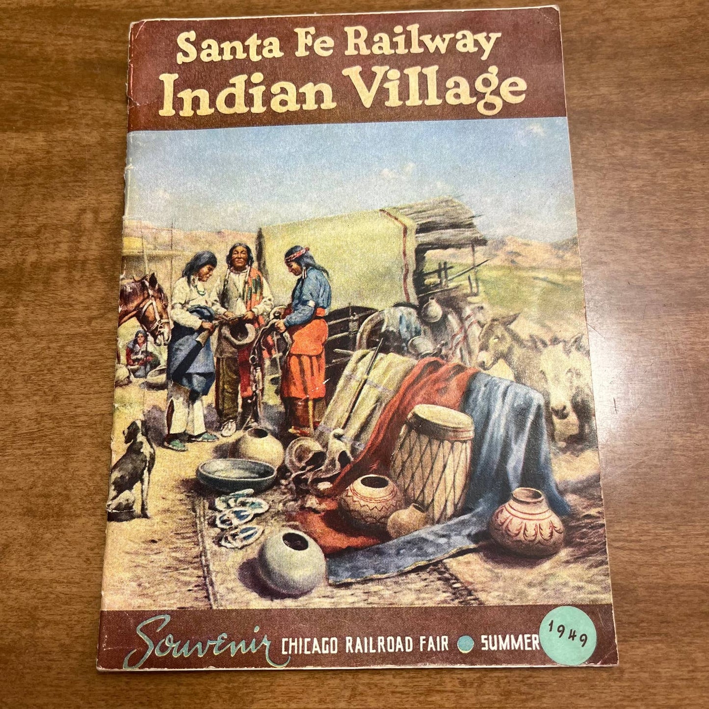 Santa Fe Railway Indian Village Chicago Railroad Fair 1949 Souvenir Book A9