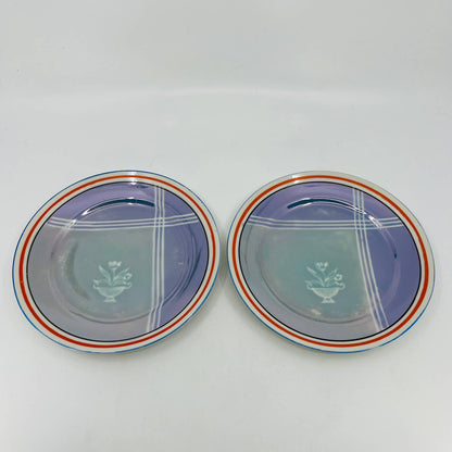 Japanese Iridescent Opal Lusterware 7” Desert Plate Set of 2 RYE JAPAN 2748 TC2