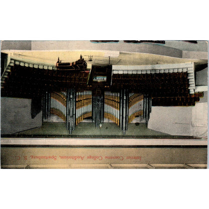 Interior Converse College Auditorium Spartanburg SC Original Postcard TK1-27