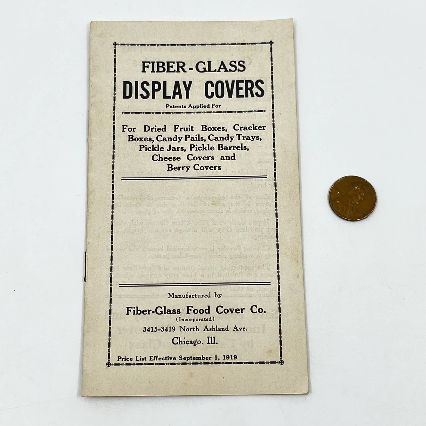 1919 Fiberglass Display Covers for Food Catalog Price List Chicago IL SD3