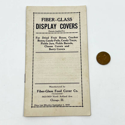 1919 Fiberglass Display Covers for Food Catalog Price List Chicago IL SD3