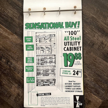1960 Steel Utility Cabinet Gambles 100 Retail Store Display Poster 13.5x20