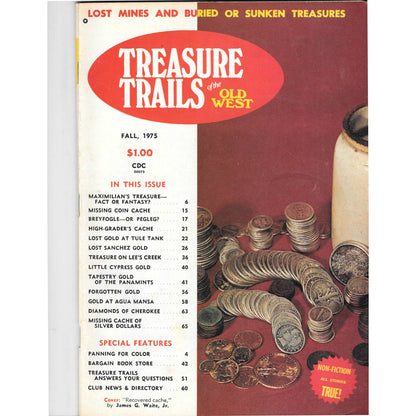 Treasure Trails of The Old West Magazine - Lost Mines Sunken Gold Fall 1975 M6
