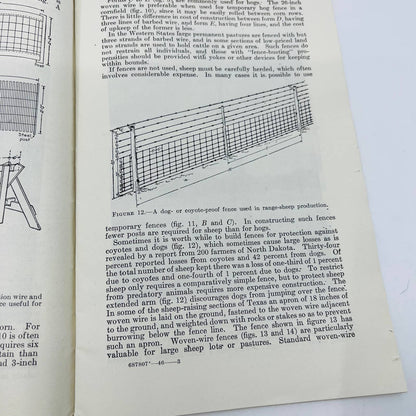 1946 Farm Fences Bulletin 1832 US Department of Agriculture Booklet TB6