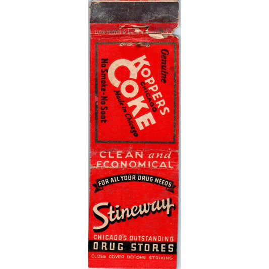 Koppers Chicago Coke Stineway Advertising Matchbook Cover SA1-M9