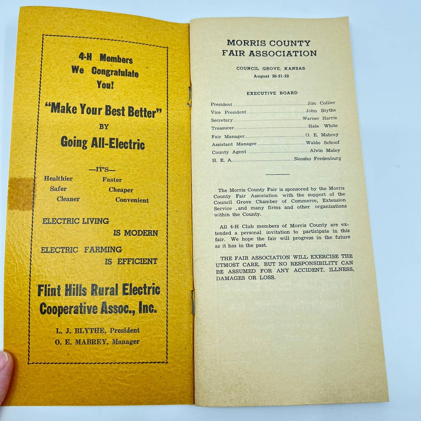 1956-58 Lot of 3 Morris County Fair Premium List Books Council Grove KS TE2