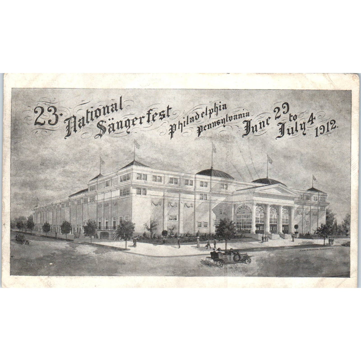 1912 Postcard 23 National Saengerfest Philadelphia PA TI1-1