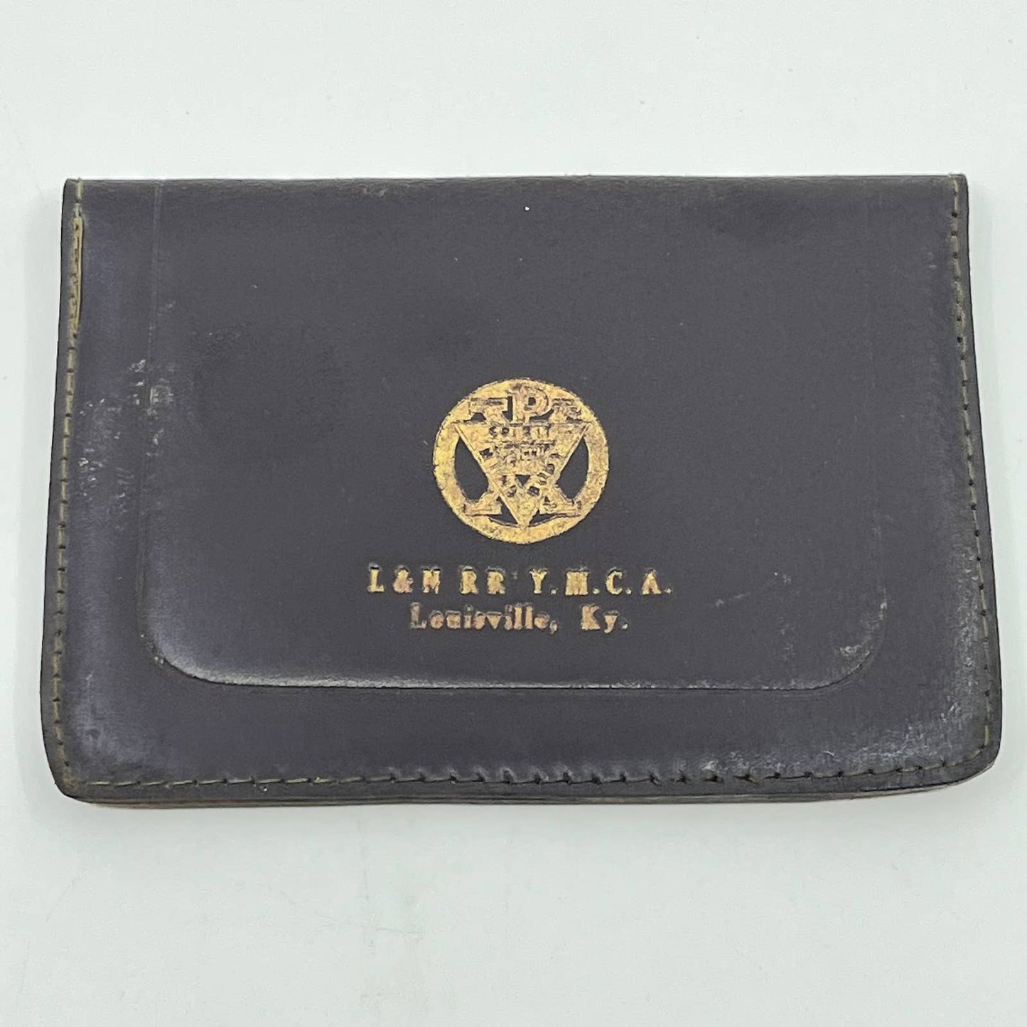 1929 L&M RR Railroad YMCA Leather Wallet Card Holder Louisville Kentucky SC7