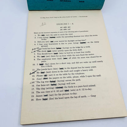 1949 Wisely-Gifford Standardized English Exercises I Workbook (used) TA8