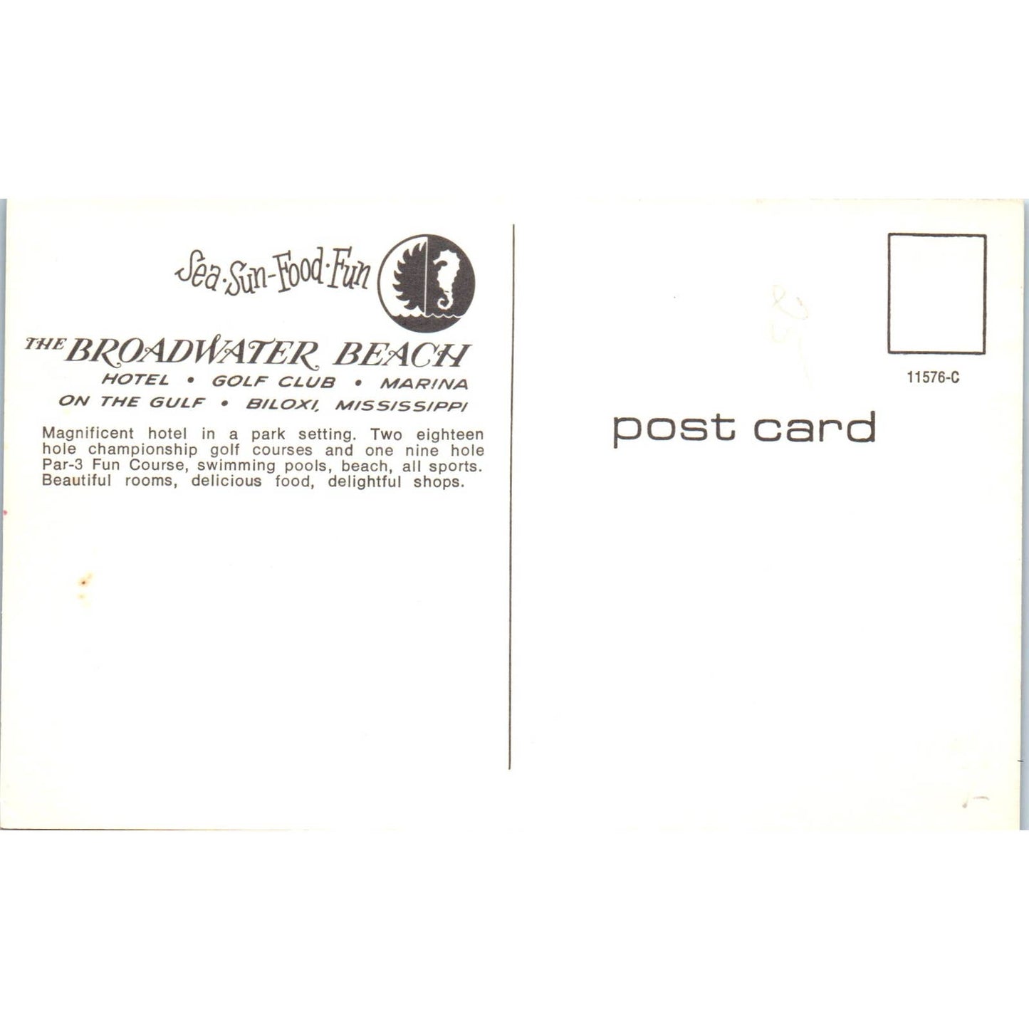 The Broadwater Beach Biloxi Mississippi - Original Postcard TJ7-RP3