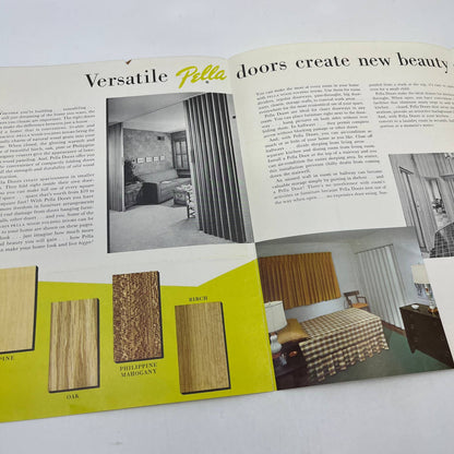 1950s Pella Wood Folding Doors Advertising Brochure Booklet AC8