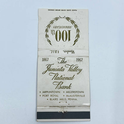 1967 Matchbook Juniata Valley National Bank 100th Anniversary Mifflintown PA SC6