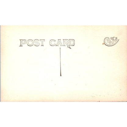 Antique Postcard RPPC Couple Water Skiing Next To USS Badger (DD-126) SE8