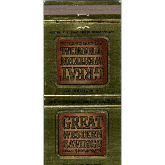 Great Western Savings Los Angeles CA Advertising Matchbook Cover SA1-M7