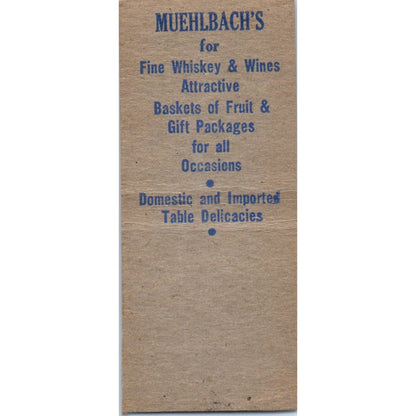 Geo Muehlbach & Sons Kansas City MO Advertising Matchbook Cover SA9-M2