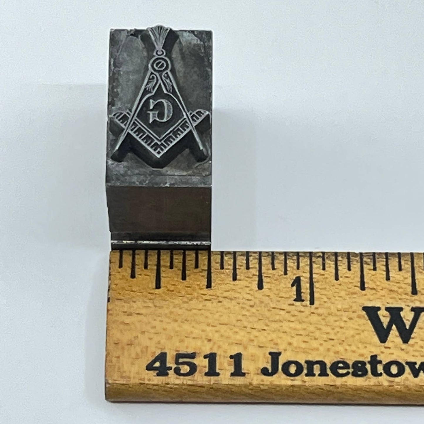 1920s Ornate Freemason Masonic Metal Stamp Typeset Print Block 1/2” SC7-1