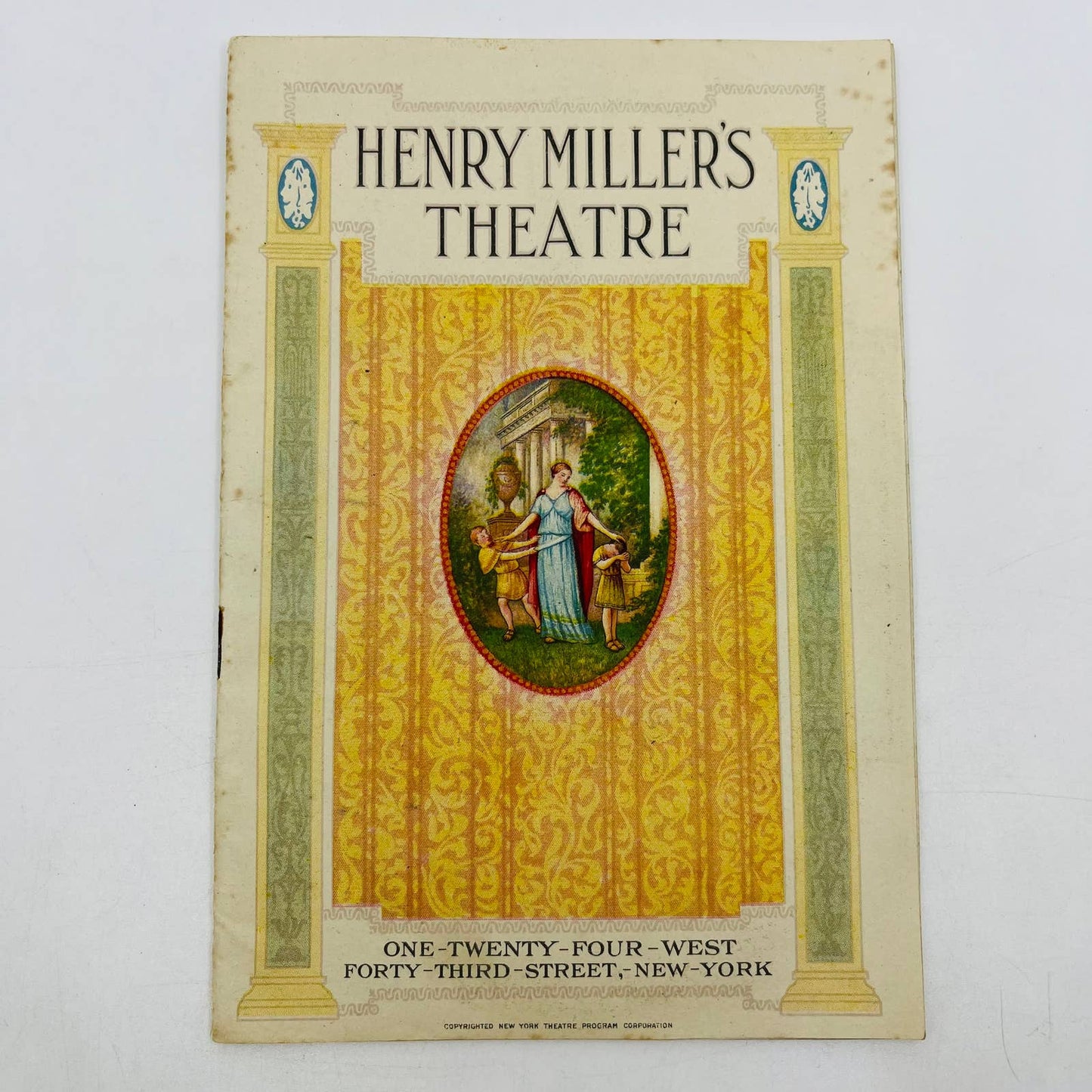 1921 Henry Miller’s Theatre Wake Up Jonathan Program Mrs. Fisk Sam Harris TD6