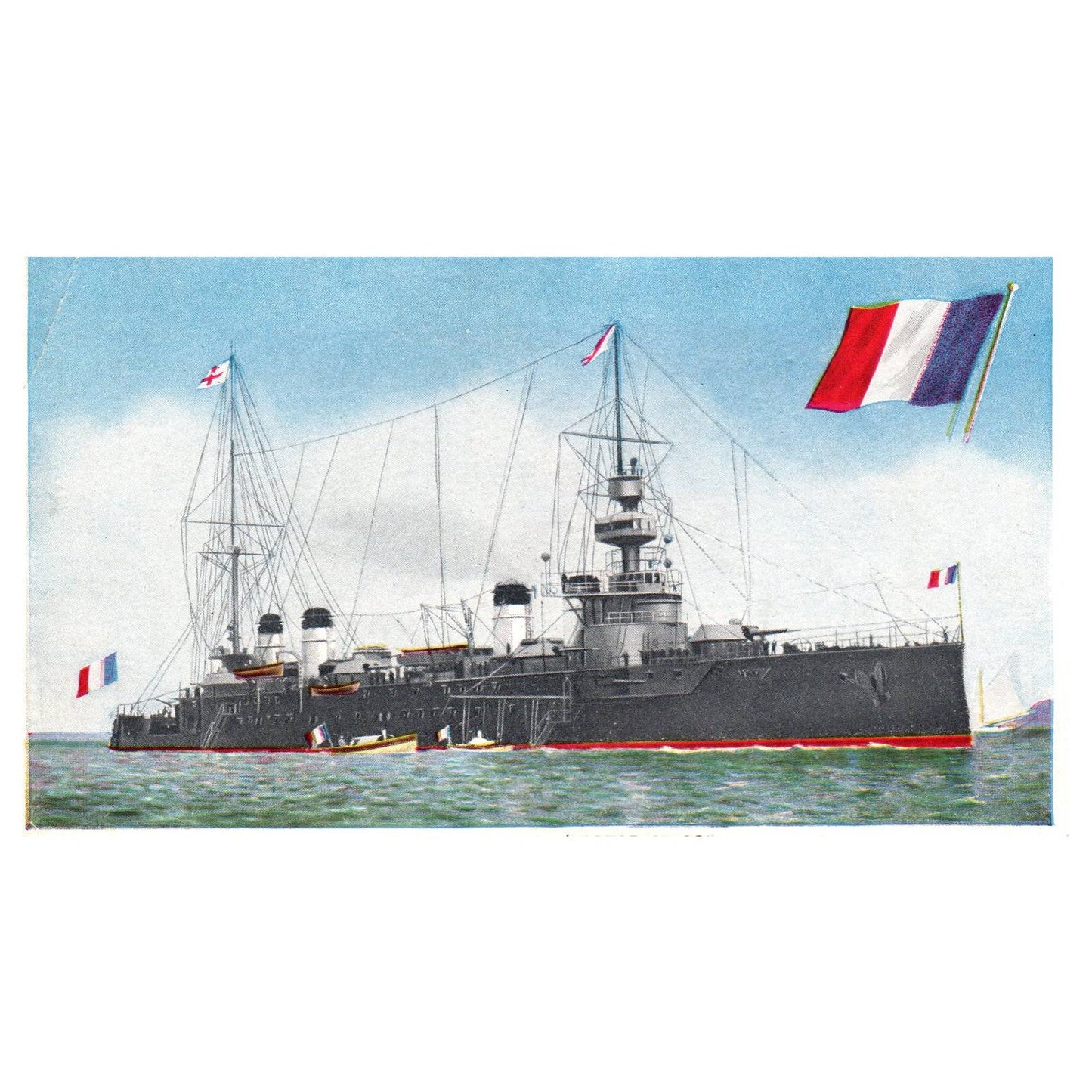 French Cruiser Victor Hugo - Original Postcard TJ8-5