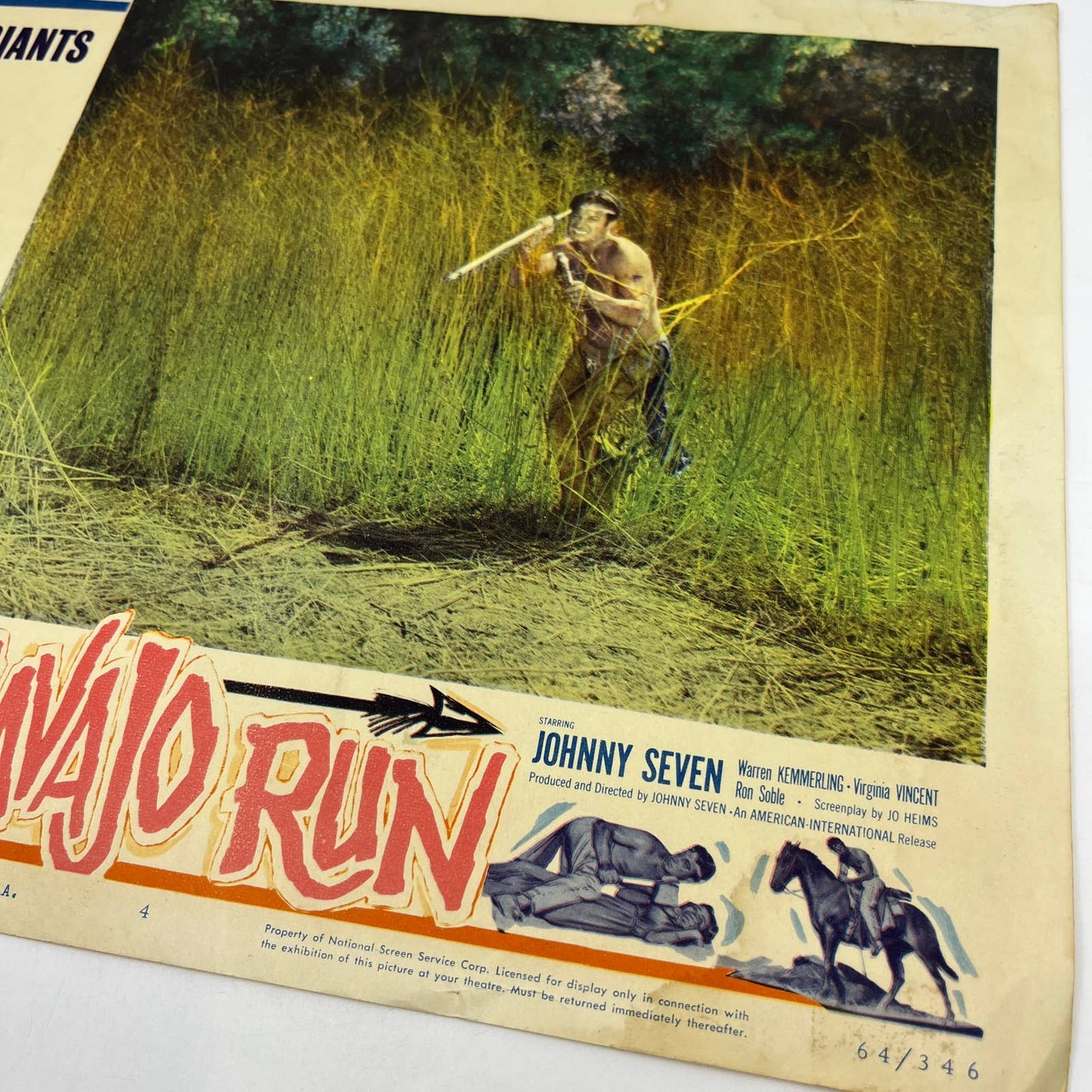 Navajo Run 1964 Lobby Card #4  Native American Indian Western Johnny Seven FL5