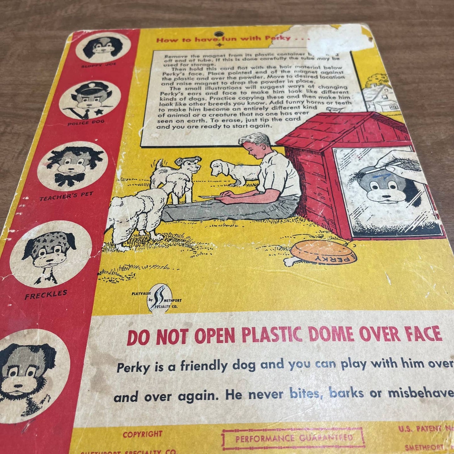 Vintage 1960 Doodle Poodle Magnetic Game Wooly Willy WORKS TB2