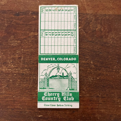 Cherry Hills Country Club Golf Scorecard Denver CO Advertising Matchbook SB3-M5