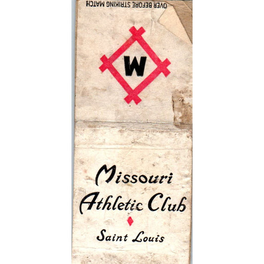 Missouri Athletic Club Saint Louis MO Advertising Matchbook Cover SA9-M2