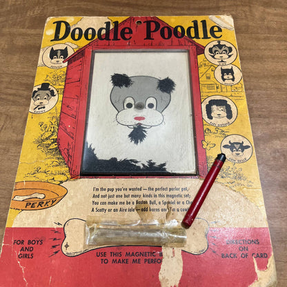 Vintage 1960 Doodle Poodle Magnetic Game Wooly Willy WORKS TB2