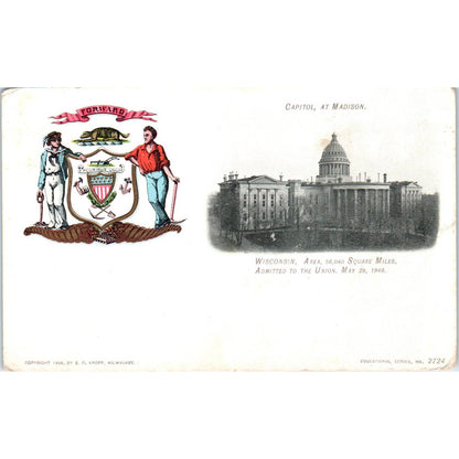 Capitol Building Madison Wisconsin 1906 Original Postcard TJ9-P3