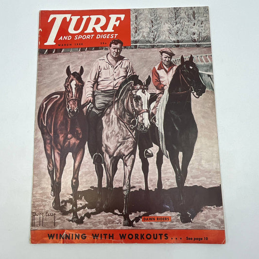 1950 March Turf and Sport Magazine Horse Racing Dawn Riders Russ Ellis TG6