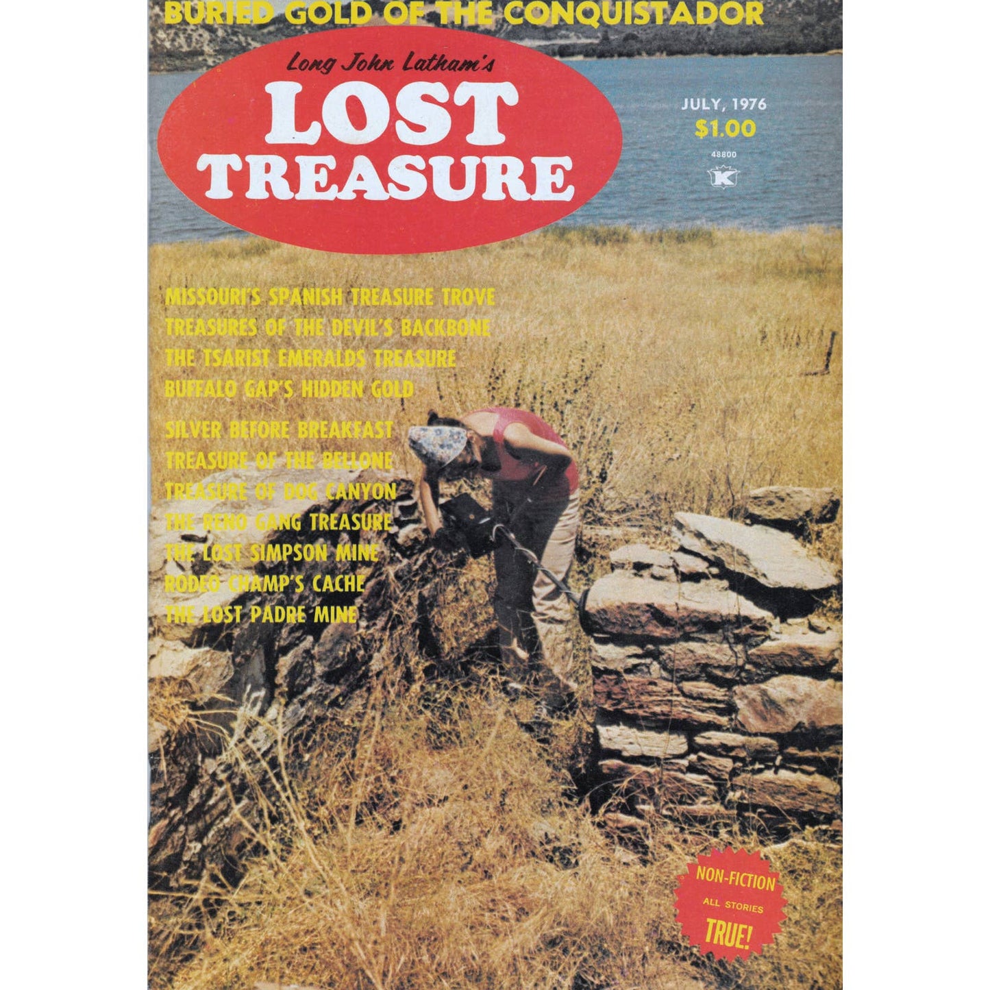 Long John Lathams Lost Treasure Magazine Lost Mines, Buried, Sunken July 1976 M1