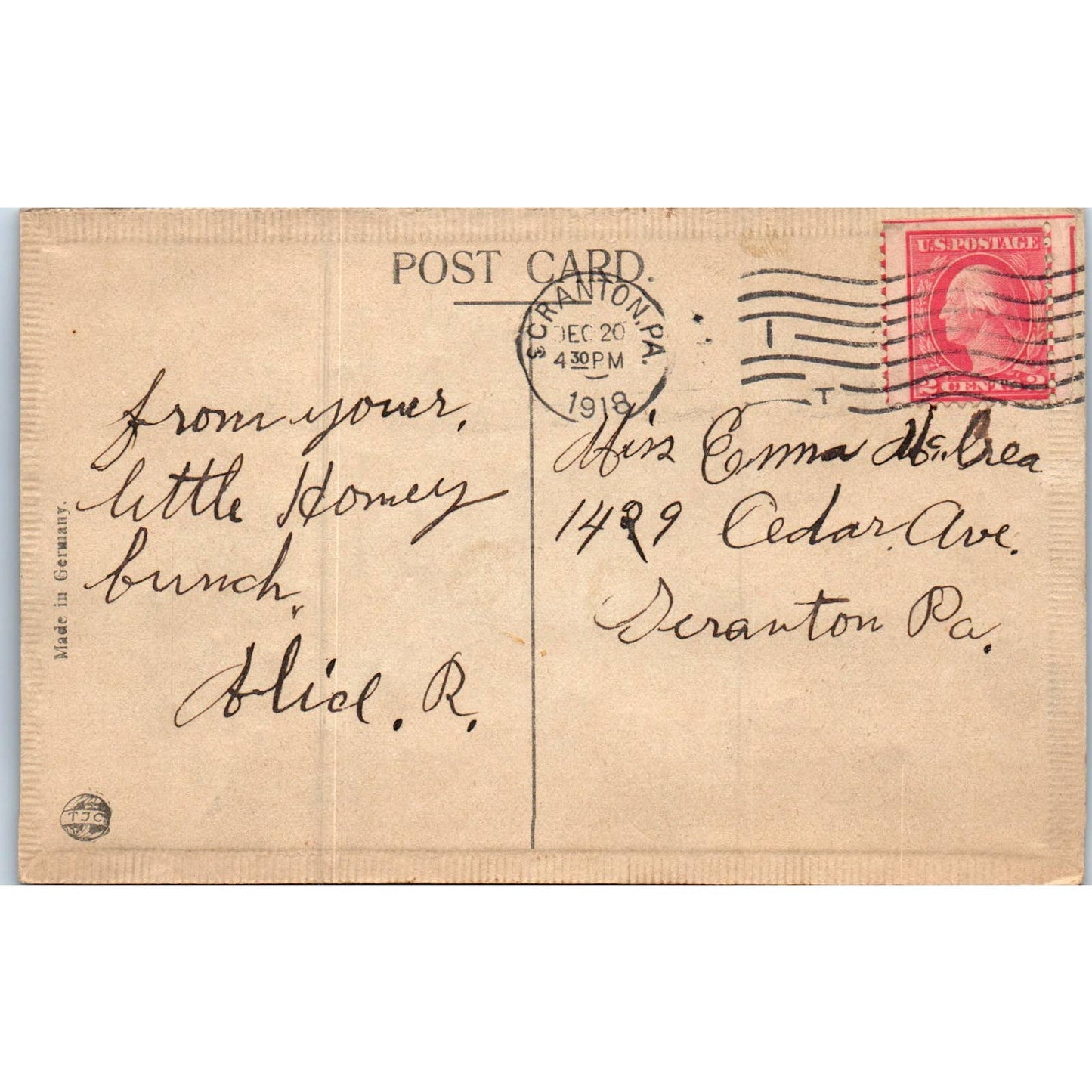 1918 Scranton Birthday Airbrushed Embossed Forget Me Not Postcard TK1-P15