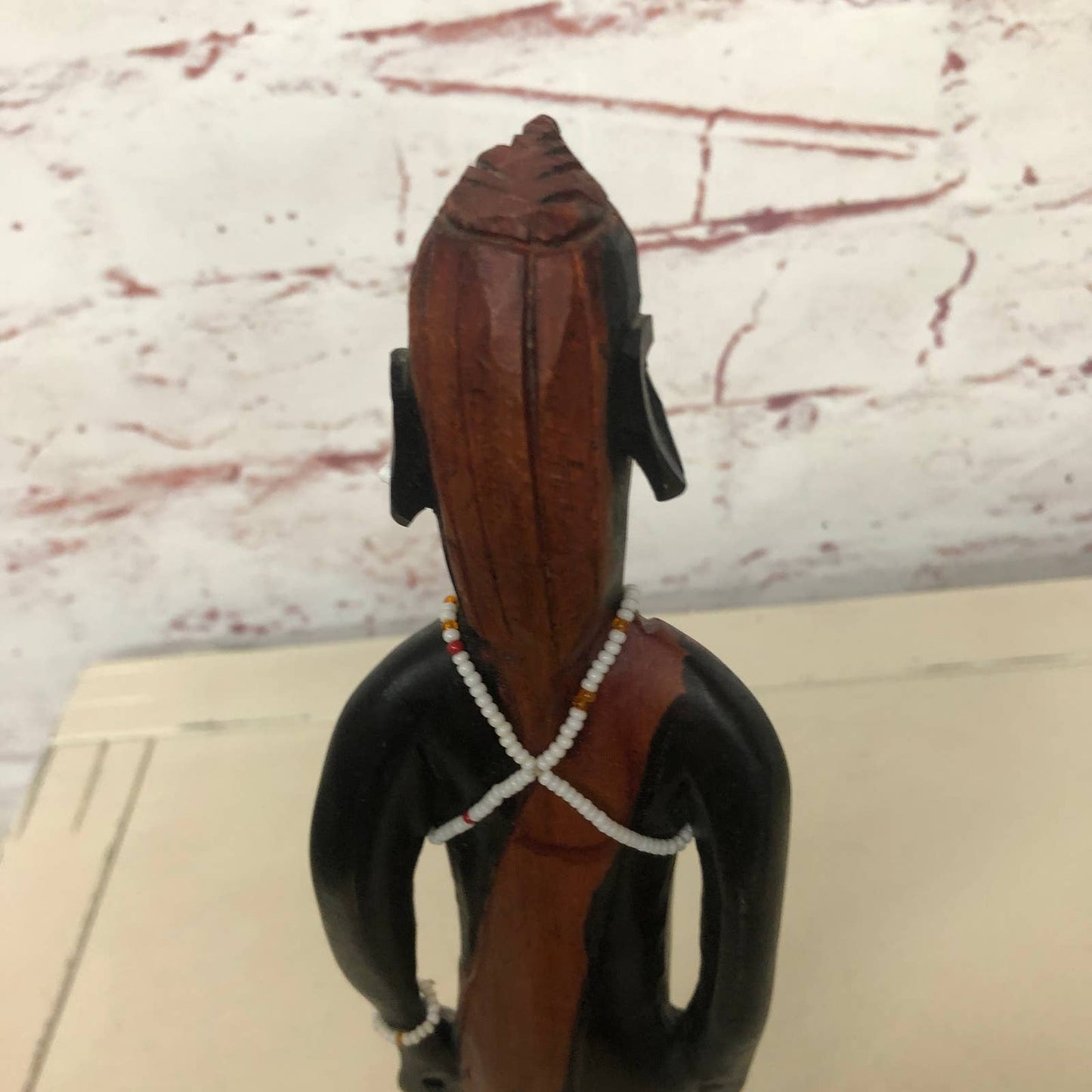 Vtg Hand Carved Wood Tribal Tiki Man African Art Statue Sculpture Black 12" TH7