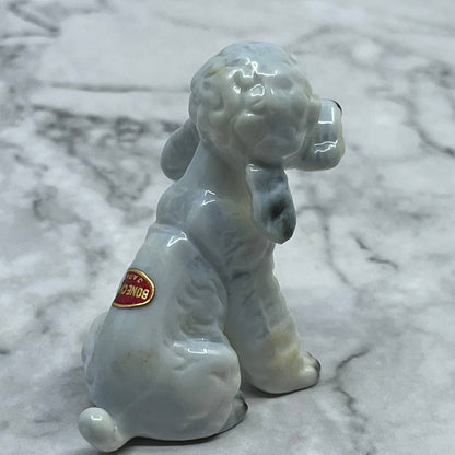 Vintage MCM Hand Painted Poodle Dog Bone China Figurine 2.5” SE1