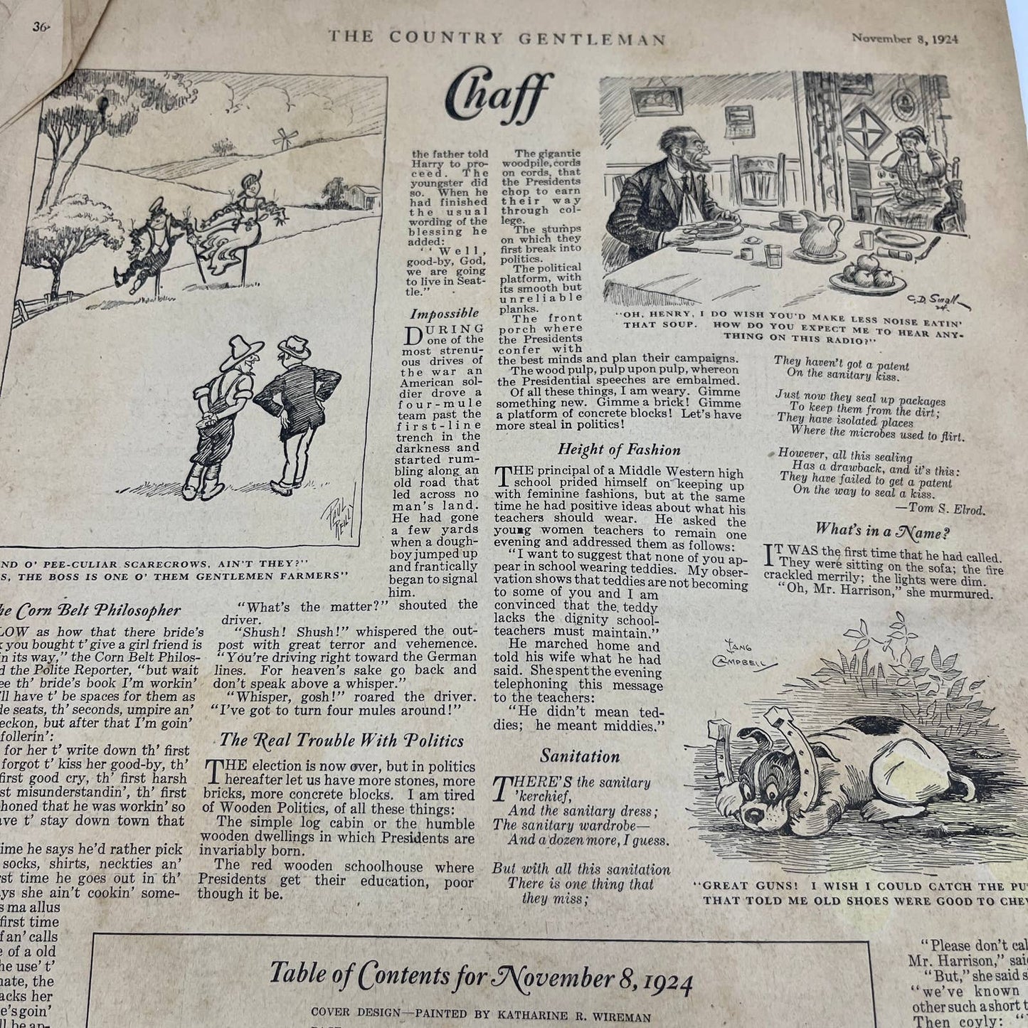 1924 Nov 8 Original The Country Gentleman - Corn Makes the Wheat Price FL4