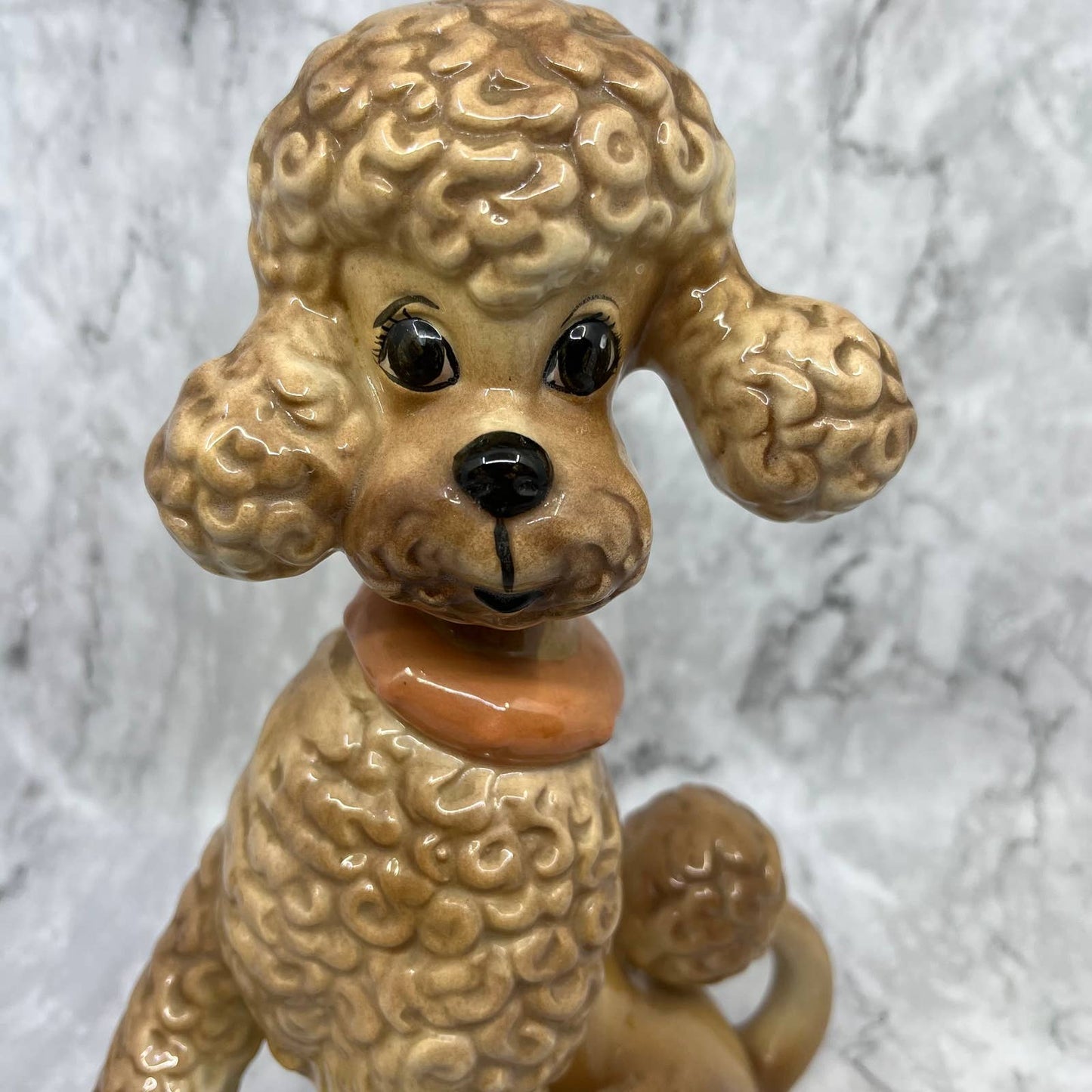 Vintage MCM Ceramic Atlantic Mold Brown Poodle Figure 11" TI9