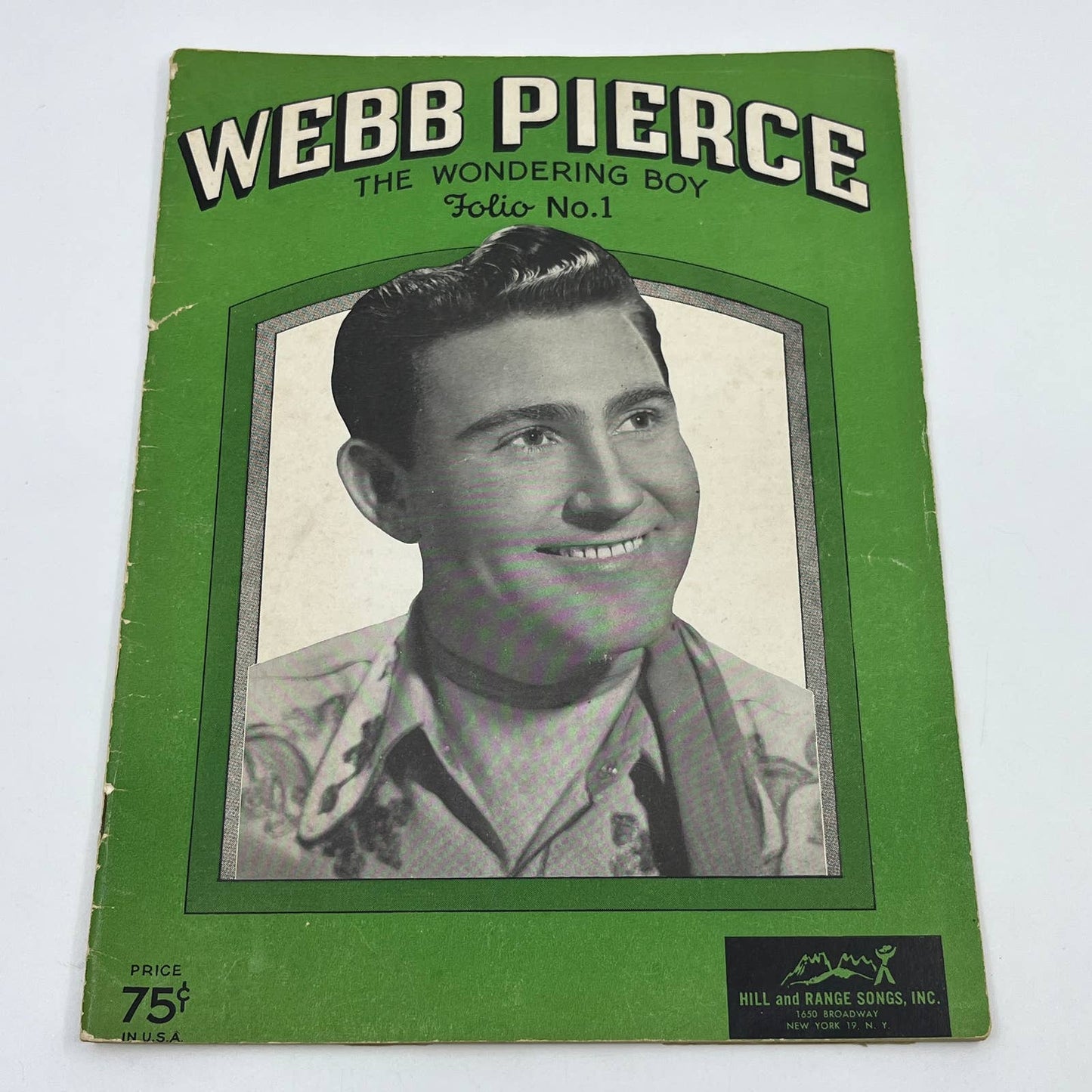Vintage 1953 Webb Pierce The Wondering Boy Song Book TG4