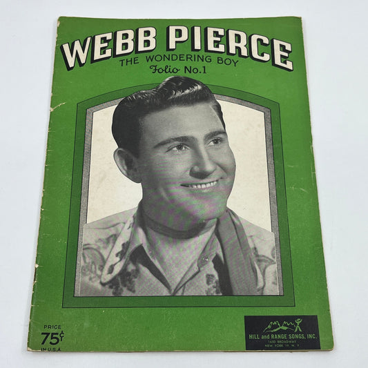 Vintage 1953 Webb Pierce The Wondering Boy Song Book V37-3