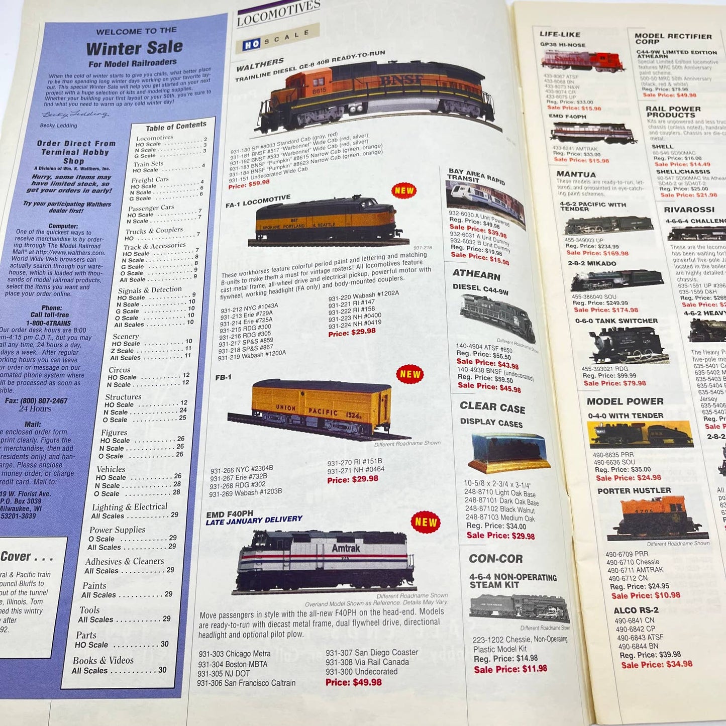 1998 Winter Sale for Model Railroaders Catalog TC6