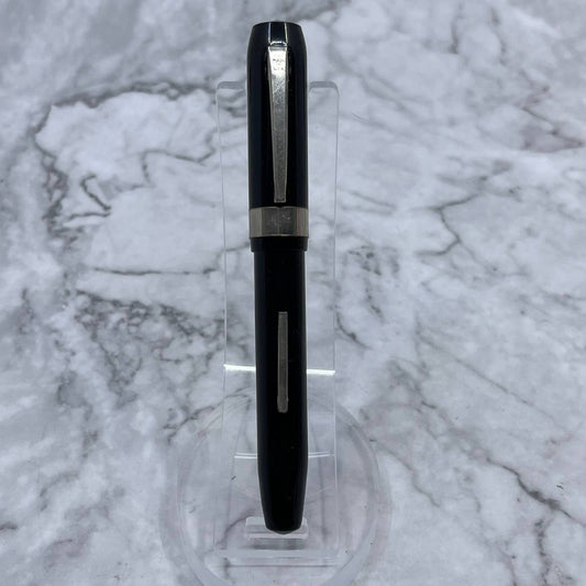 Vintage Black and Chrome Lever Fill Fountain Pen USA SE6