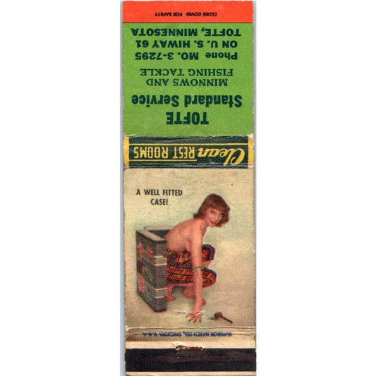 Tofte Minnesota Standard Service Pinup Girl Advertising Matchbook Cover MM9-8