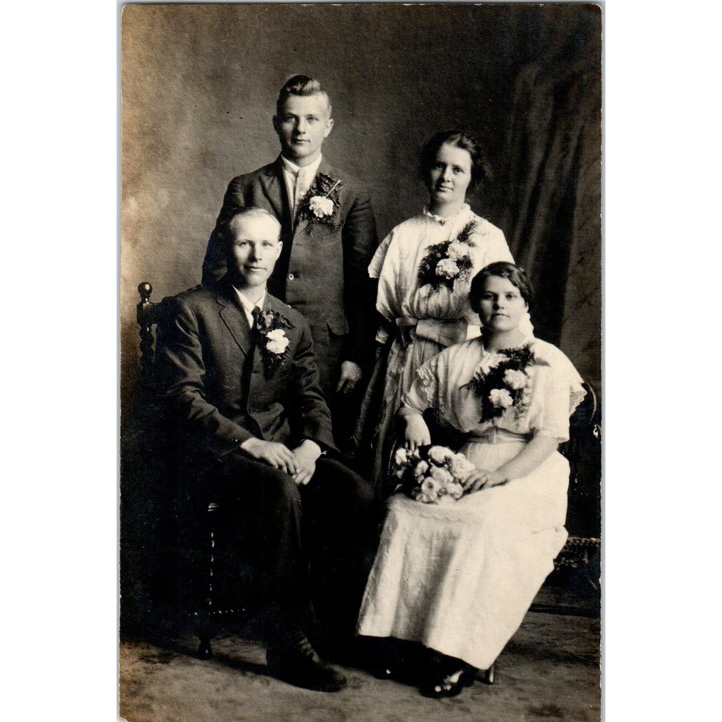 Victorian Family Photo RPPC Real Photo Postcard PB1