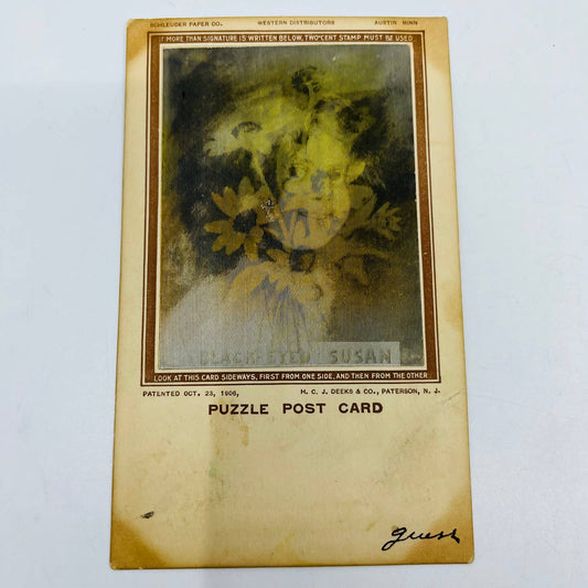 1906 Post Card Lenticular Girl Black Eyed Susan PA7