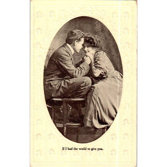 If I Had the World to Give You Victorian Couple Romance Postcard TK1-P18